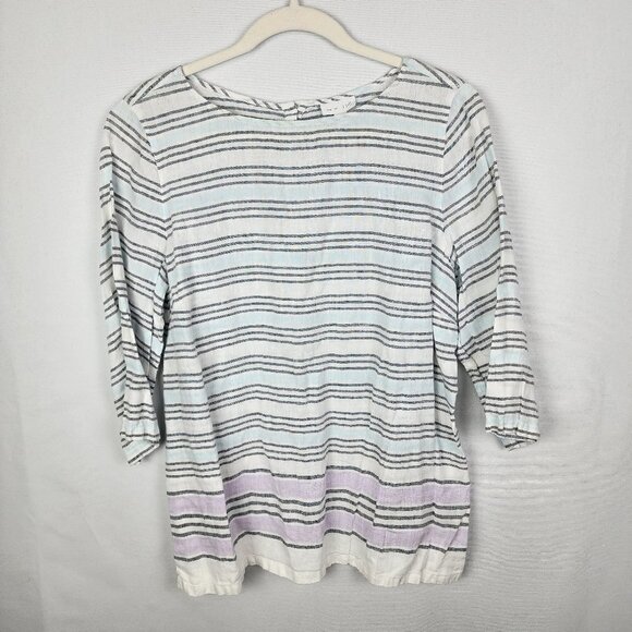 J. Jill Love Linen Back Button Up Top M - Picture 1 of 4